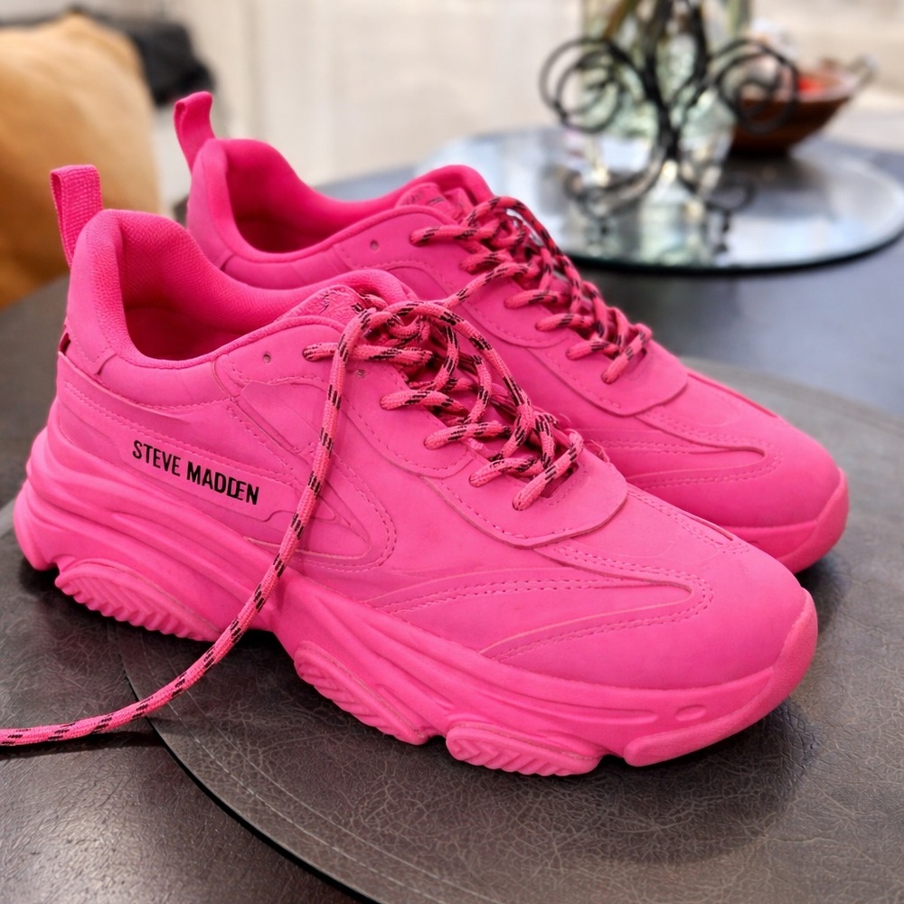 Steve Madden Hot Pink Chunky Platform Sneakers